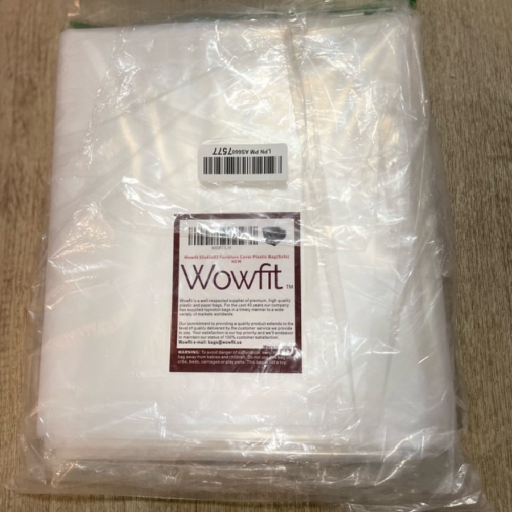 92X42X62 WOWFIT Clear plastic furniture cover